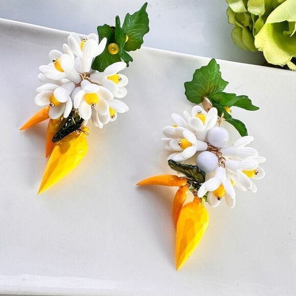 Zara Jewelry - New! Zara Charm Flower Earrings